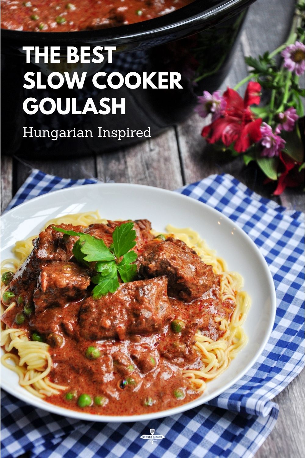 The best slow cooker goulash, featuring savory ingredients like paprika, beef broth, and chuck eye roast. Only 20 minutes of prep time and 8 simple steps. 