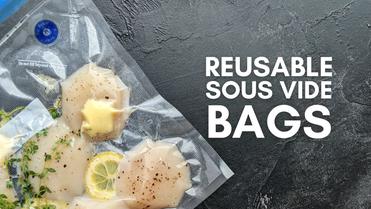 Sous Vide Bags 30 Reusable Vacuum Food Storage Bags for Sous Vide, 3 Sizes  Large Sous Vide Bags with Pump, 4 Sous Vide Bag Clips for Food Storage and