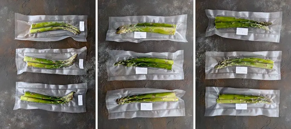 Sous Vide Asparagus Experiment - Label