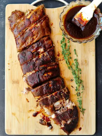 Sous Vide Baby Back Ribs with Honey-Spiced BBQ Sauce - pin 2