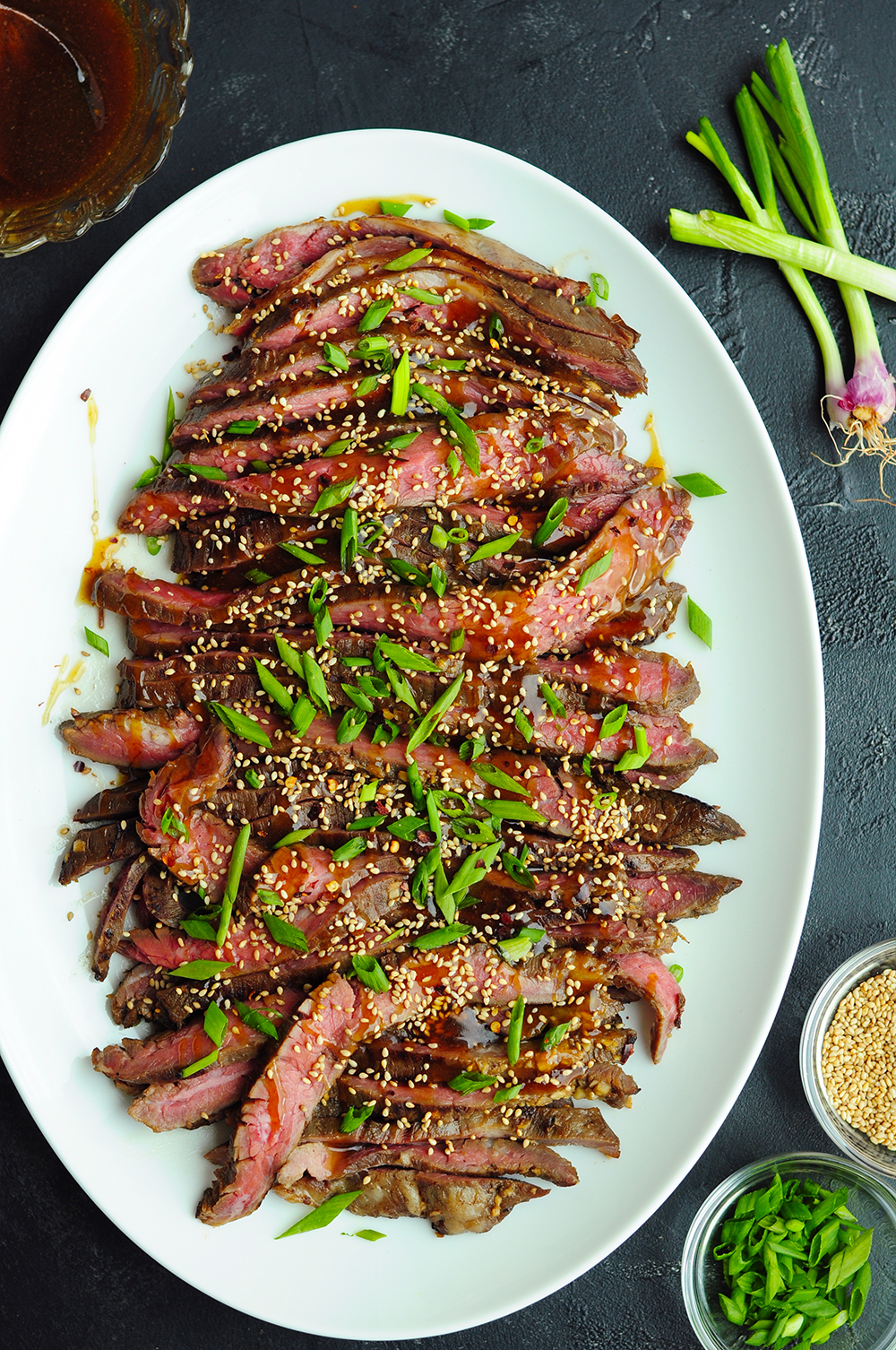 Sous vide flank steak marinated and glazed with a gluten-free Mongolian sauce! Learn how to make this scrumptious recipe with just seven ingredients.
