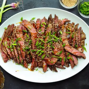 Gluten-Free Mongolian Sous Vide Flank Steak