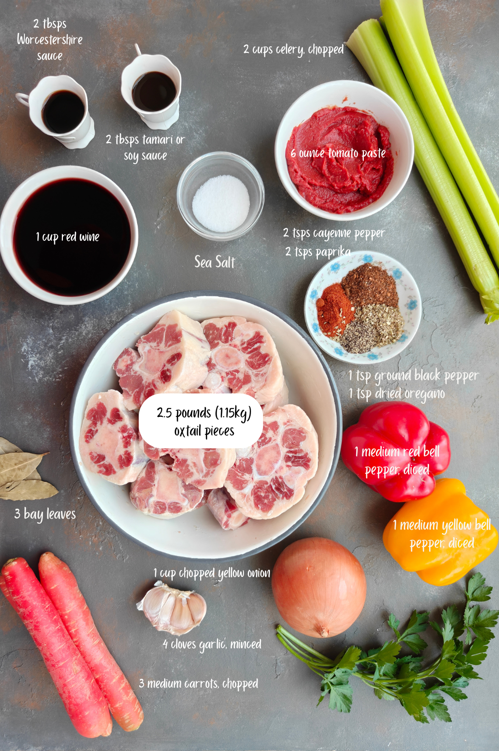 Sous Vide Oxtail Ingredient List