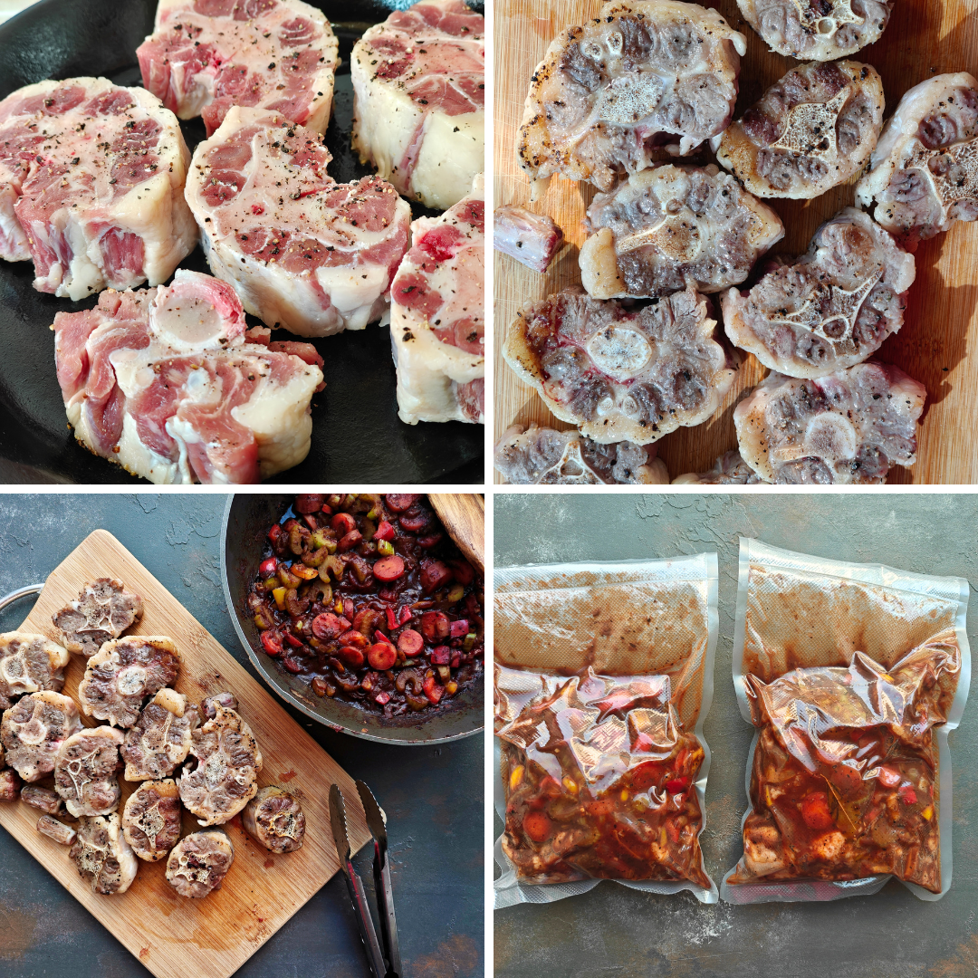 Sous vide oxtail stew cooking steps