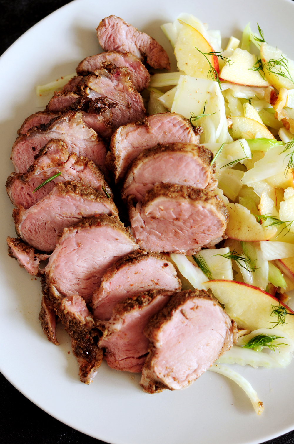 Sous Vide Pork Tenderloin with Apple Fennel Salad-2