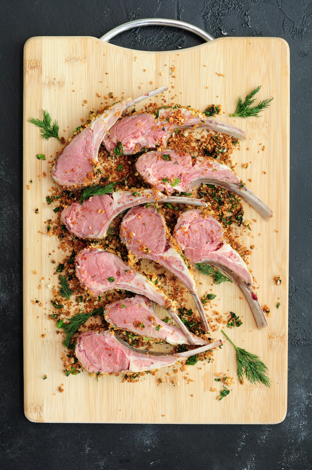 Sous Vide Rack of Lamb with Green Herb Crust