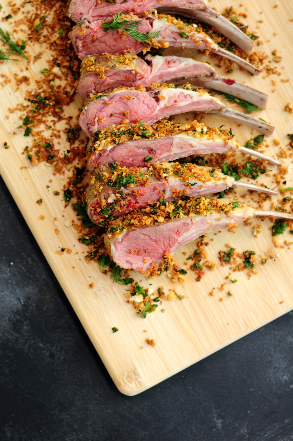 Sous Vide Rack of Lamb with Green Herb Crust