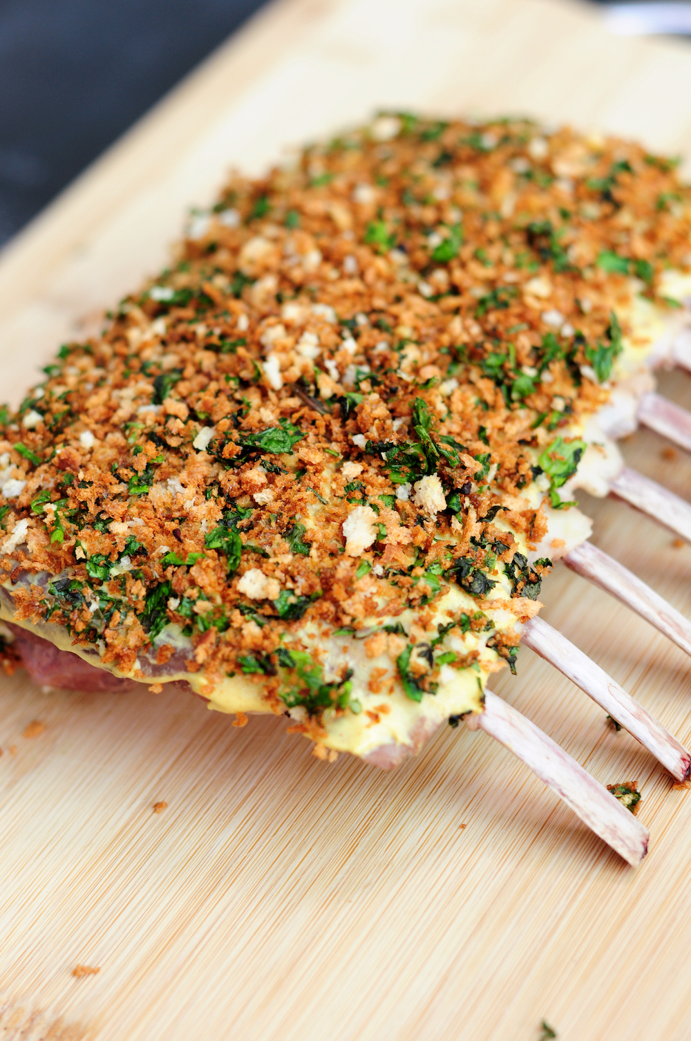 Sous Vide Rack of Lamb with Green Herb Crust