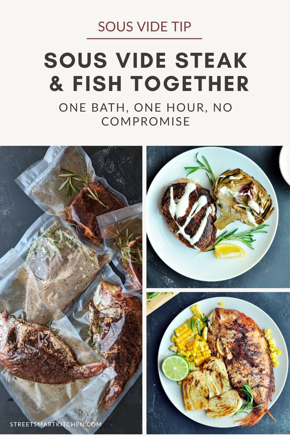 Sous vide steak and fish together in one bath? Yes—here's the exact temp, timing, and why it works.