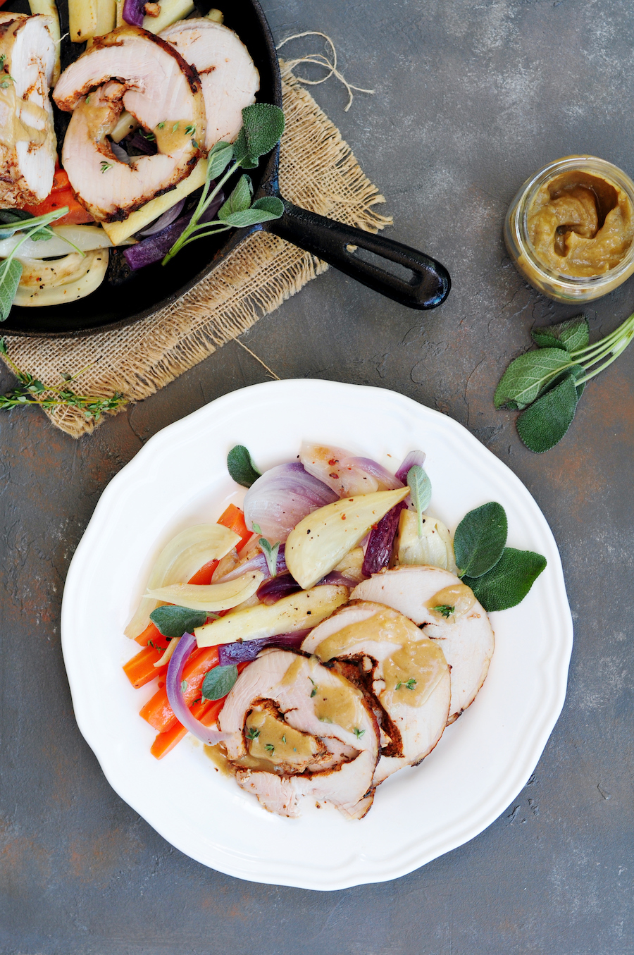 Sous Vide Turkey Breast with Honey Garlic Glaze and Veggies