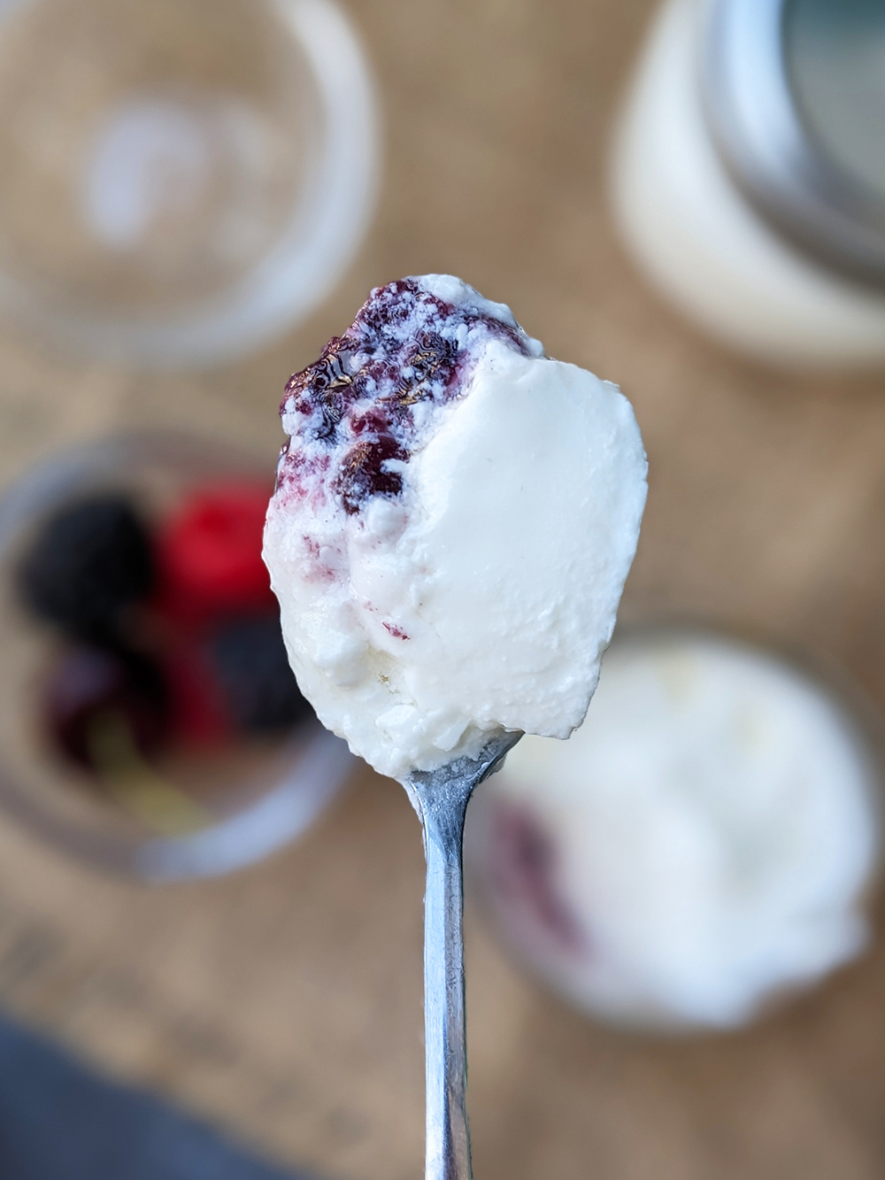 Homemade yogurt with blueberry jam