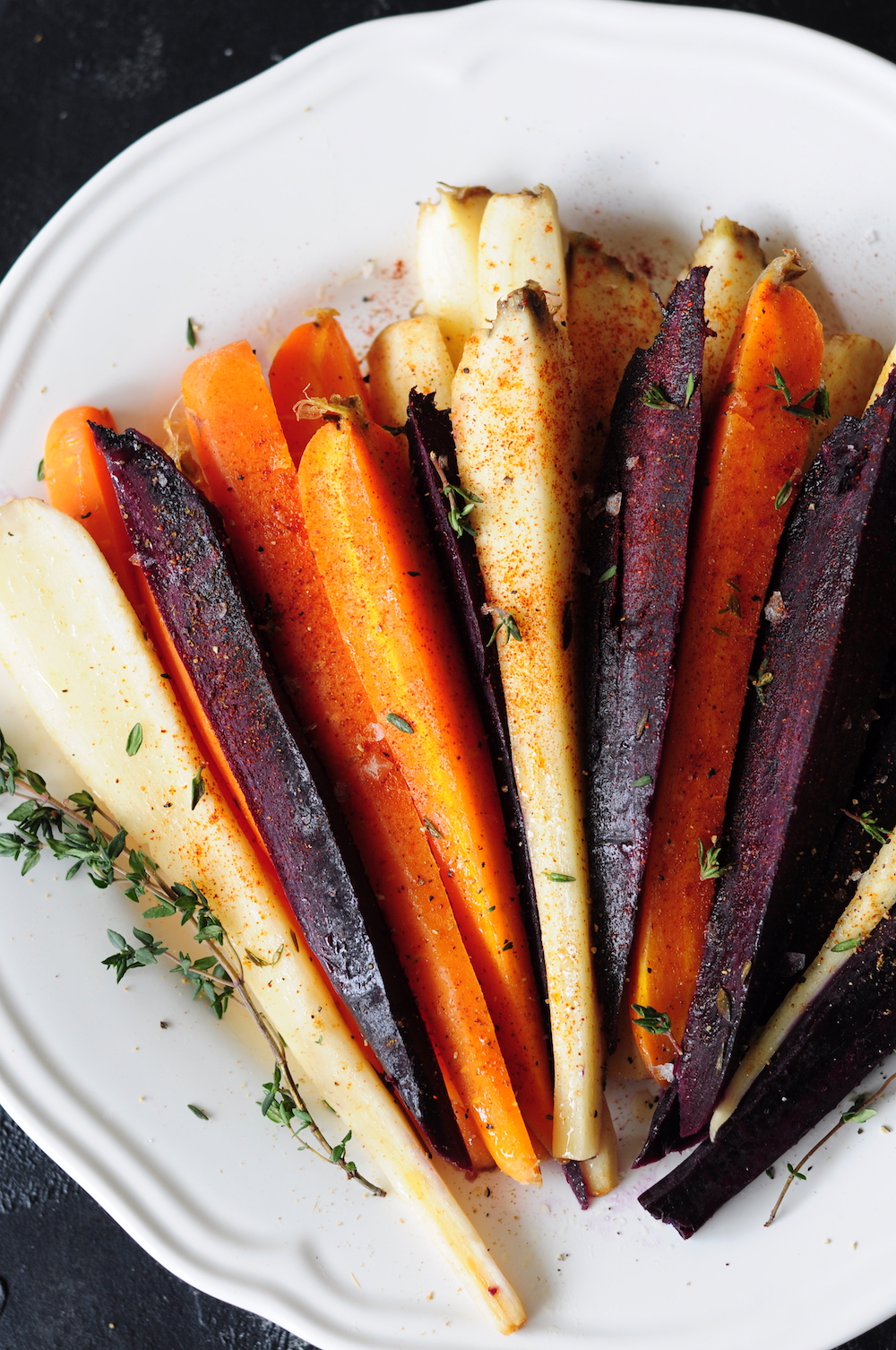 Sous vide carrots cooked in butter, honey and infused with fresh thyme, then boldly finished with smoked paprika, ground cumin, and freshly ground black pepper.