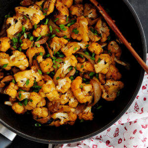 Spicy Cauliflower with Shiitake in Numbing Chili Sauce