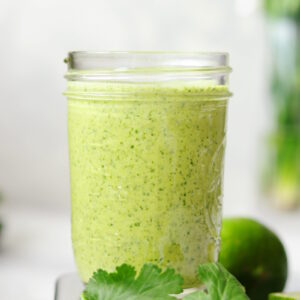 This is the tastiest cilantro lime dressing you’ll ever make. It’s dairy-free, gluten-free, zesty, fresh, spicy, and addictive. All you need are six ingredients and five minutes.