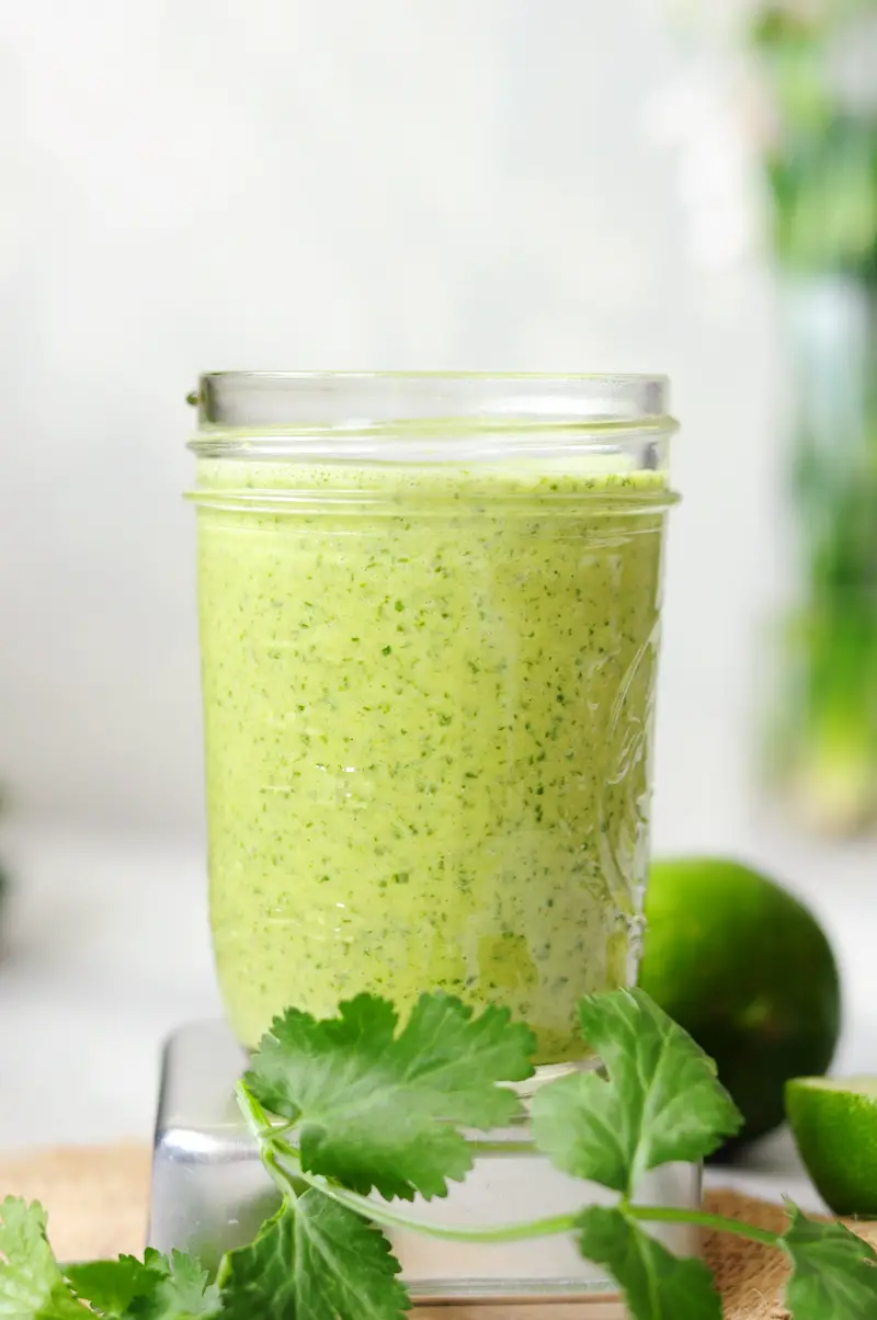 This is the tastiest cilantro lime dressing you’ll ever make. It’s dairy-free, gluten-free, zesty, fresh, spicy, and addictive. All you need are six ingredients and five minutes.