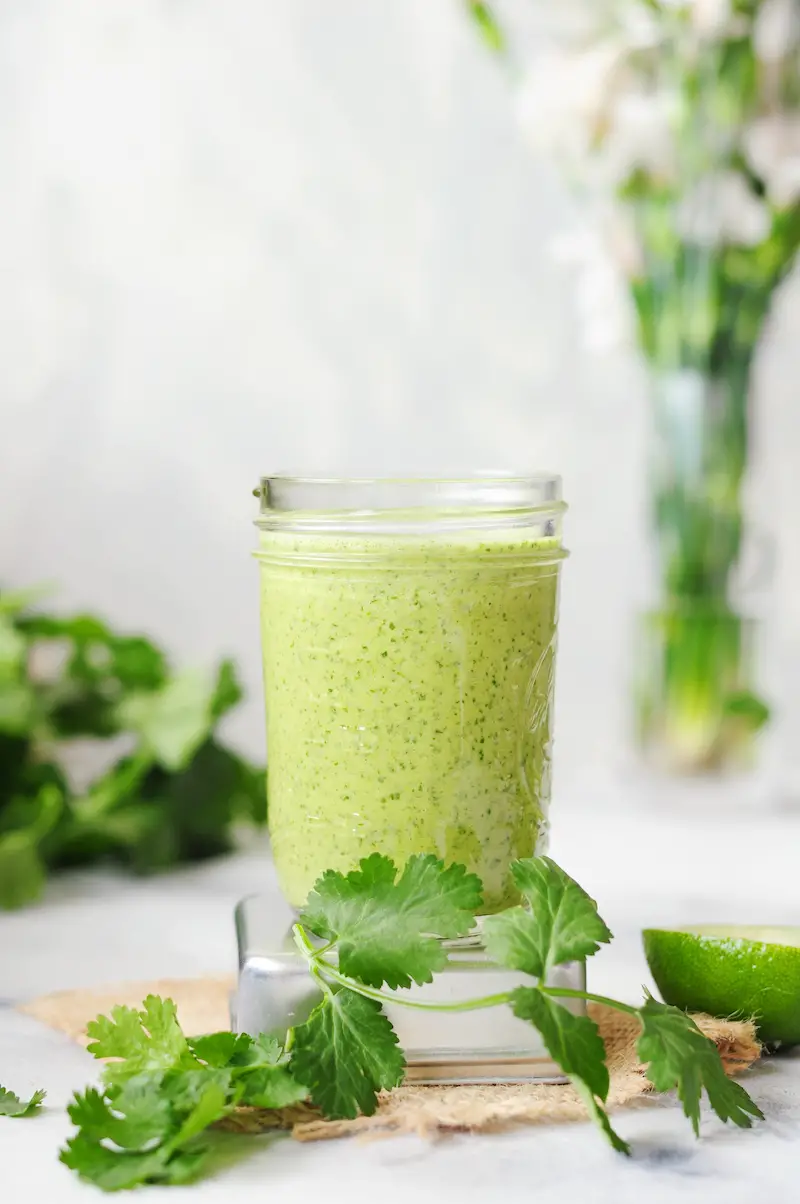 This is the tastiest cilantro lime dressing you’ll ever make. It’s dairy-free, gluten-free, zesty, fresh, spicy, and addictive. All you need are six ingredients and five minutes.