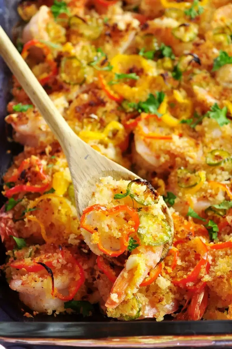 Spicy Garlic Pepper Baked Shrimp