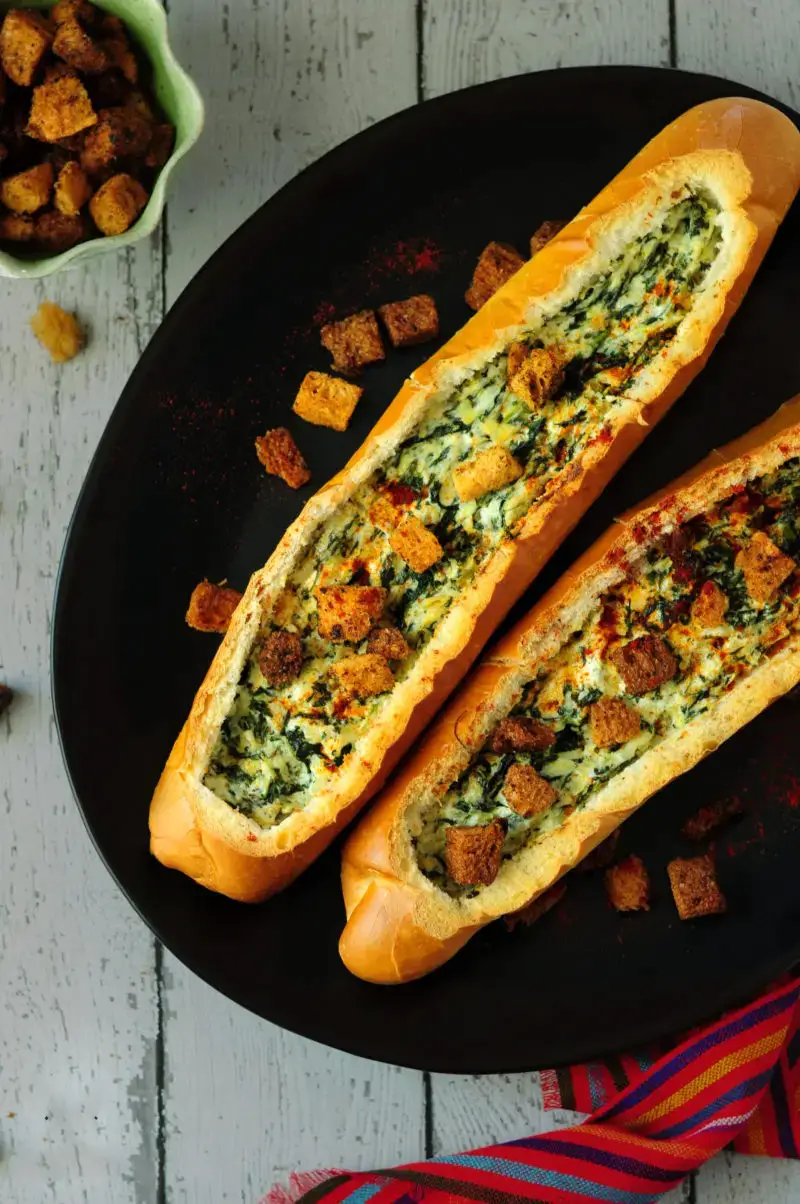 Spinach Artichoke Dip Stuffed Bread