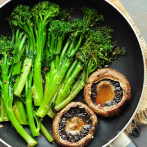 Steamed Brocconili with Portobello Mushrooms