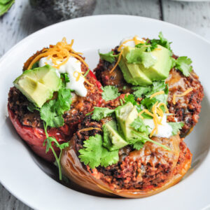 Taco Quinoa Black Bean Stuffed Peppers