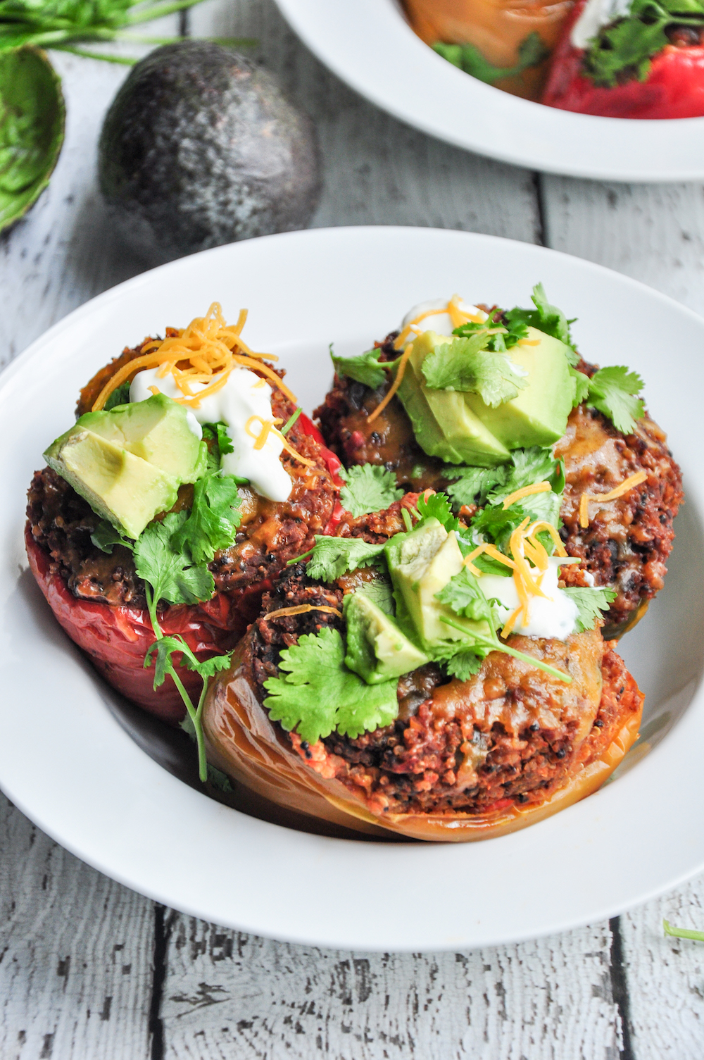 Taco Quinoa Black Bean Stuffed Peppers