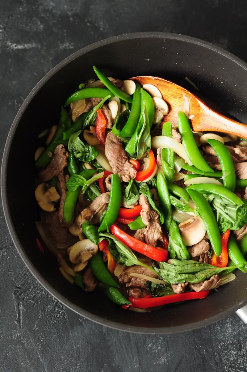 Full of flavor, this super-quick Thai beef stir fry is packed with healthy vegetables. It’s a great weekday dinner option. Ready in 20 minutes.