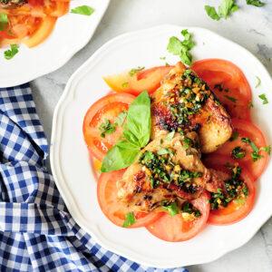 Thai Sous Vide Chicken Thighs with Tomato Salad