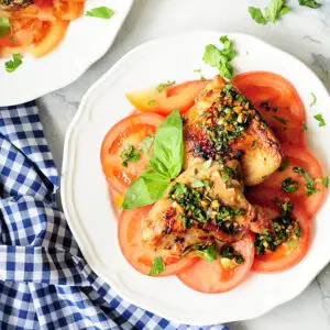 Thai Sous Vide Chicken Thighs with Tomato Salad