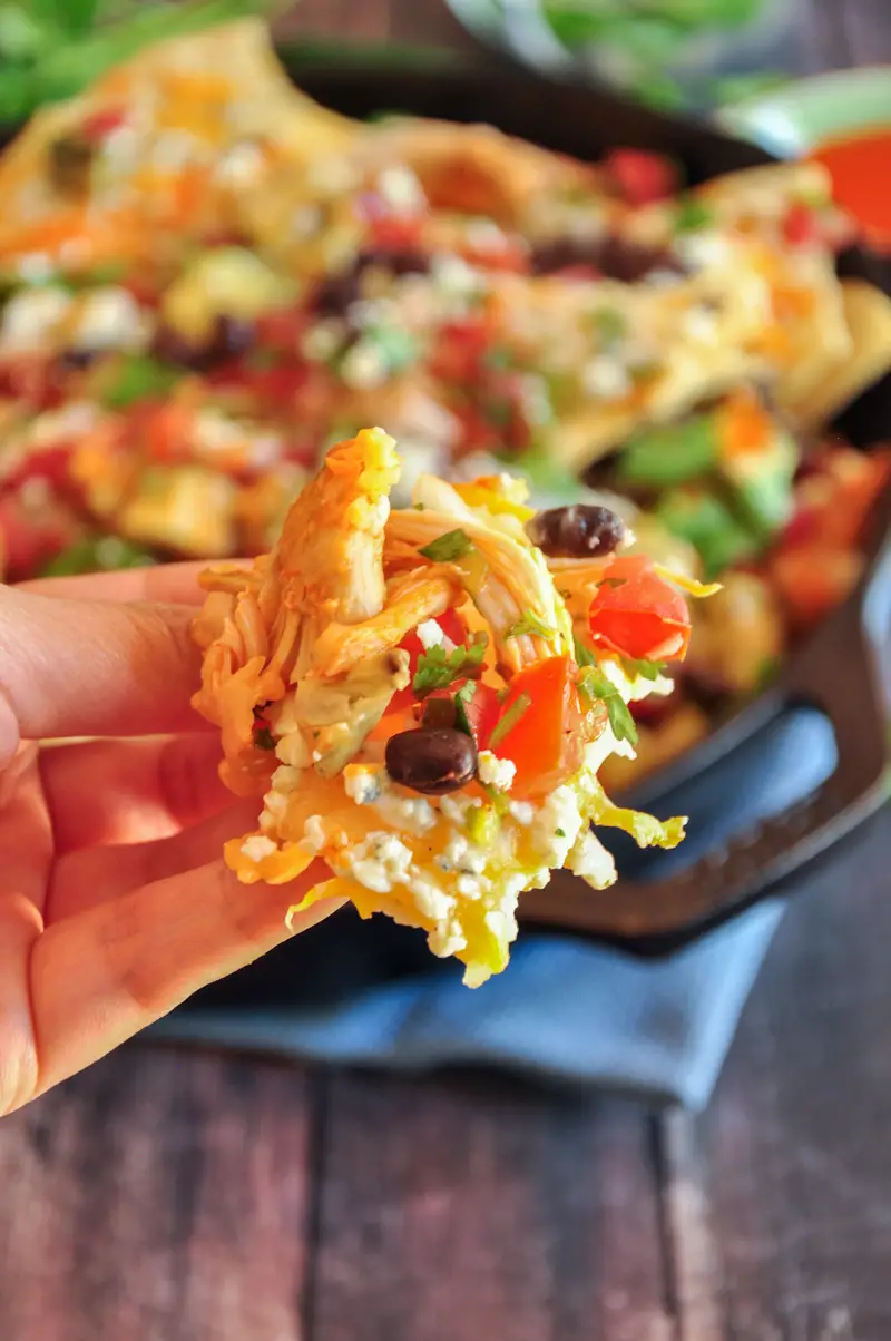 The best gooey, tangy, spicy buffalo chicken nachos you’ve ever had. Loaded with three types of cheese and fresh, Mexican-style ingredients. Ready in 20 minutes.