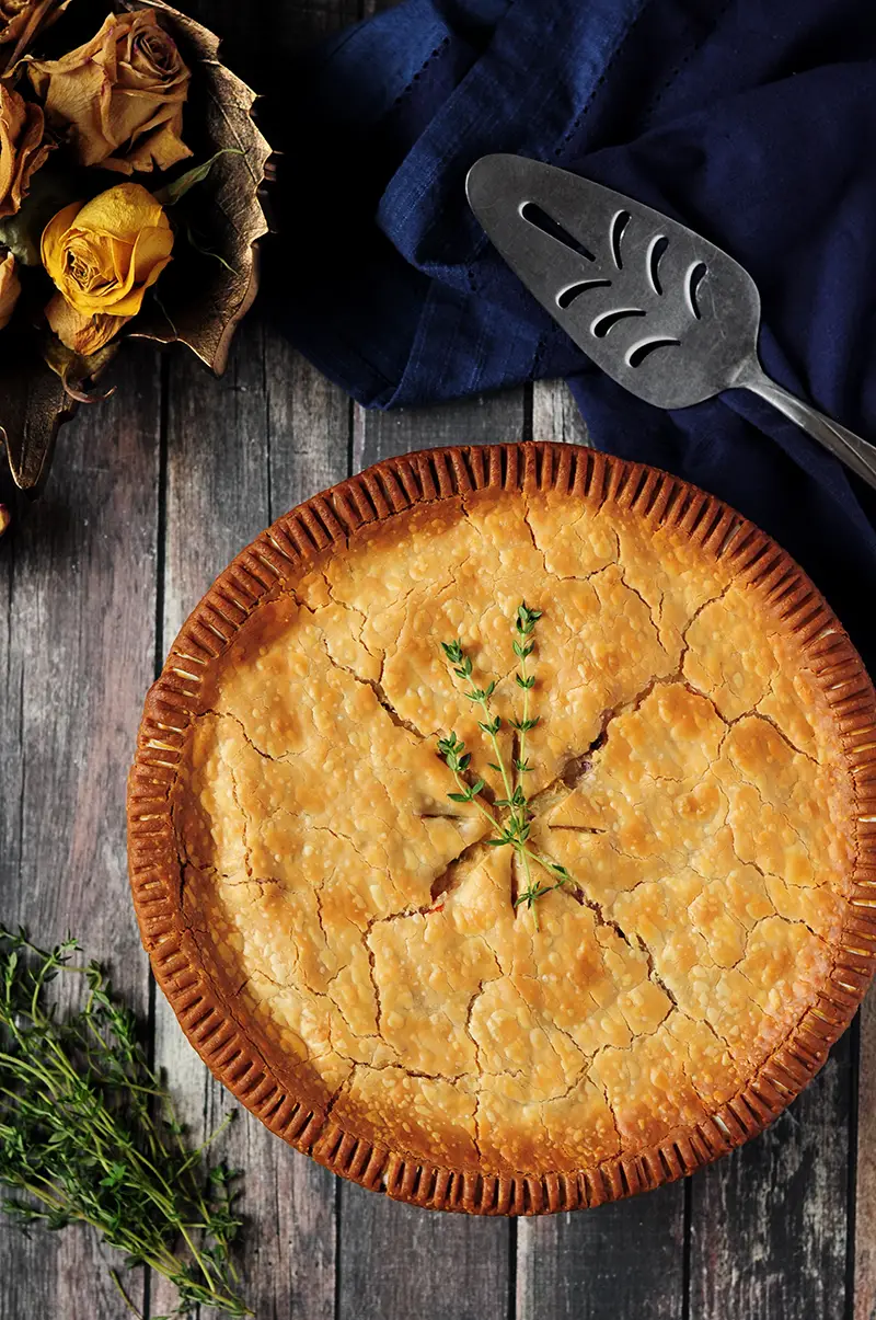Made with simple ingredients, this turkey pot pie is a hearty dinner for your whole family. Prepare the filling the night before for an easy meal.