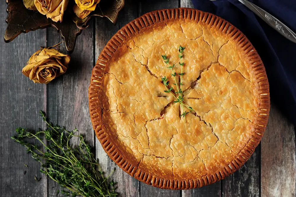 Made with simple ingredients, this turkey pot pie is a hearty dinner for your whole family. Prepare the filling the night before for an easy meal.