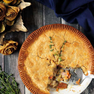 Made with simple ingredients, this turkey pot pie is a hearty dinner for your whole family. Prepare the filling the night before for an easy meal.