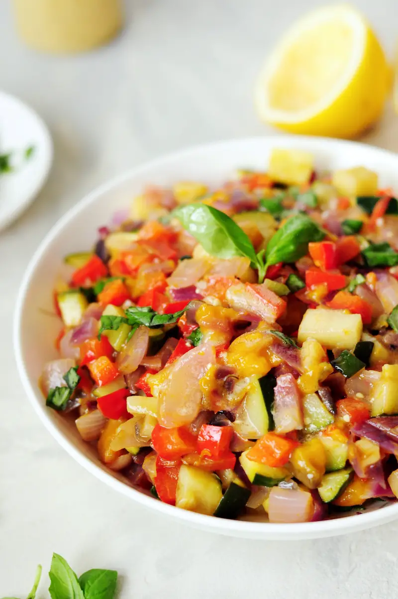 This vegetable mango relish is a great way to bring boring meals to life. It pairs perfectly with any protein dish or can be scooped up with tortilla chips. 