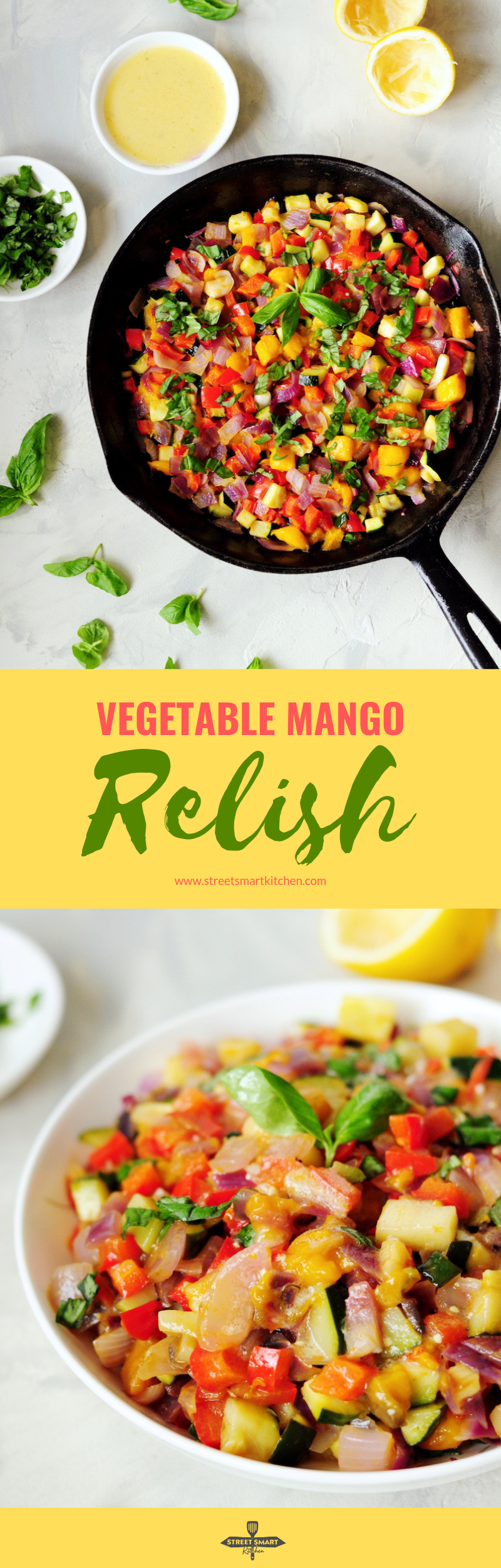 This vegetable mango relish is a great way to bring boring meals to life. It pairs perfectly with any protein dish or can be scooped up with tortilla chips. 