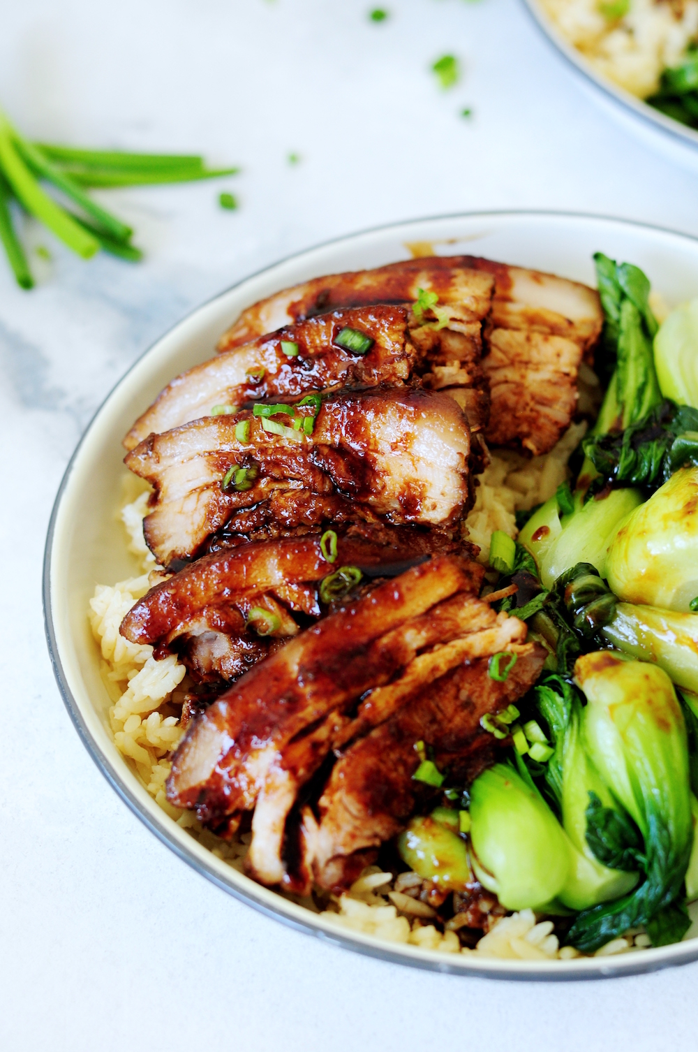 Red-Braised Sous Vide Pork Belly with Sauteed Bok Choy, a traditional classic Chinese recipe turned revolutionarily simple with the original melt-in-your-mouth texture and the authentic flavors!