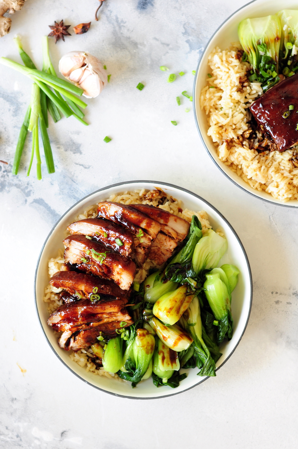 Red-Braised Sous Vide Pork Belly with Sauteed Bok Choy, a traditional classic Chinese recipe turned revolutionarily simple with the original melt-in-your-mouth texture and the authentic flavors!