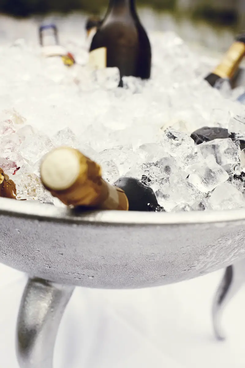 champagne chilled in ice